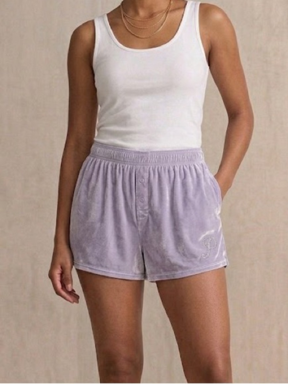 Victoria's Secret PINK Lavender Velvet Sleep Shorts